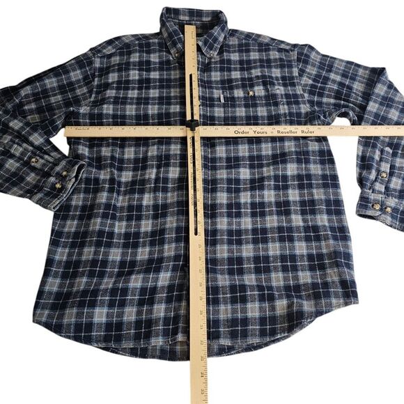 Carhartt Blue & Gray Plaid Flannel Shirt Men's Size XL - Picture 6 of 6